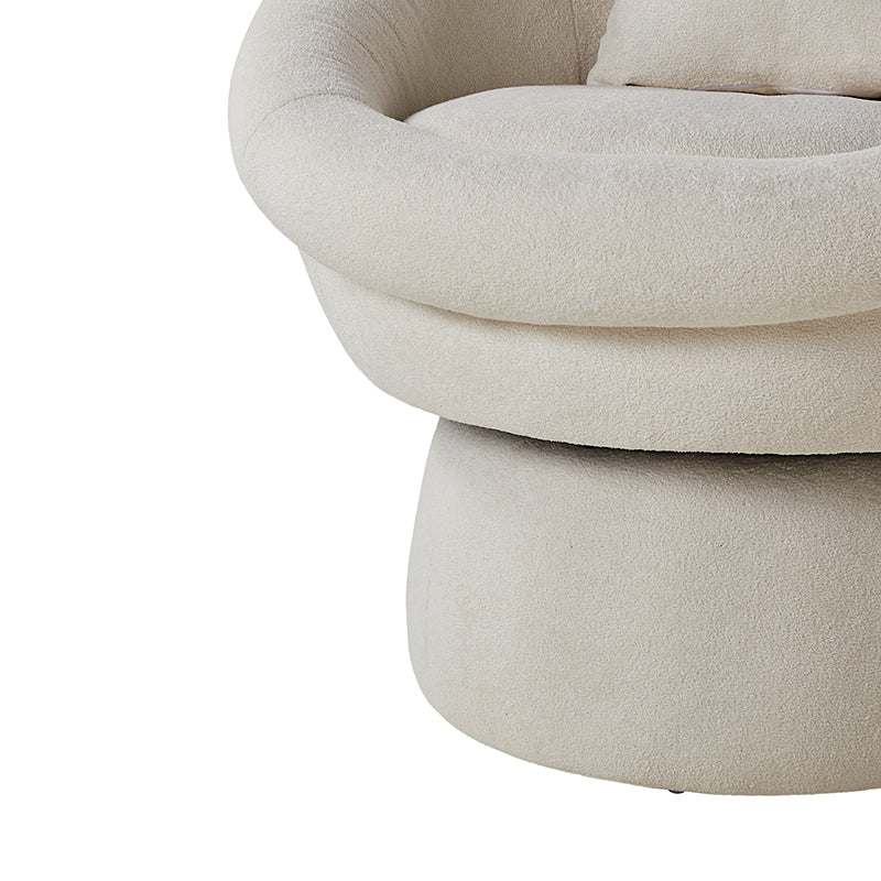 Modern Lamb Wool Swivel Barrel Chair - Cozy Accent Seat for Living Room, Office or Reading Nook - Soft Rotating Lounge Chair with Ergonomic Support