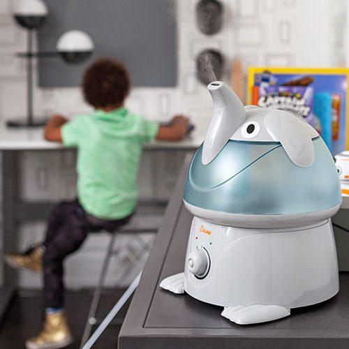 Adorable Cool Mist Humidifier for Baby Nursery & Bedroom - Quiet Ultrasonic Air Moisturizer with Night Light, Perfect for Dry Skin, Allergies & Better Sleep