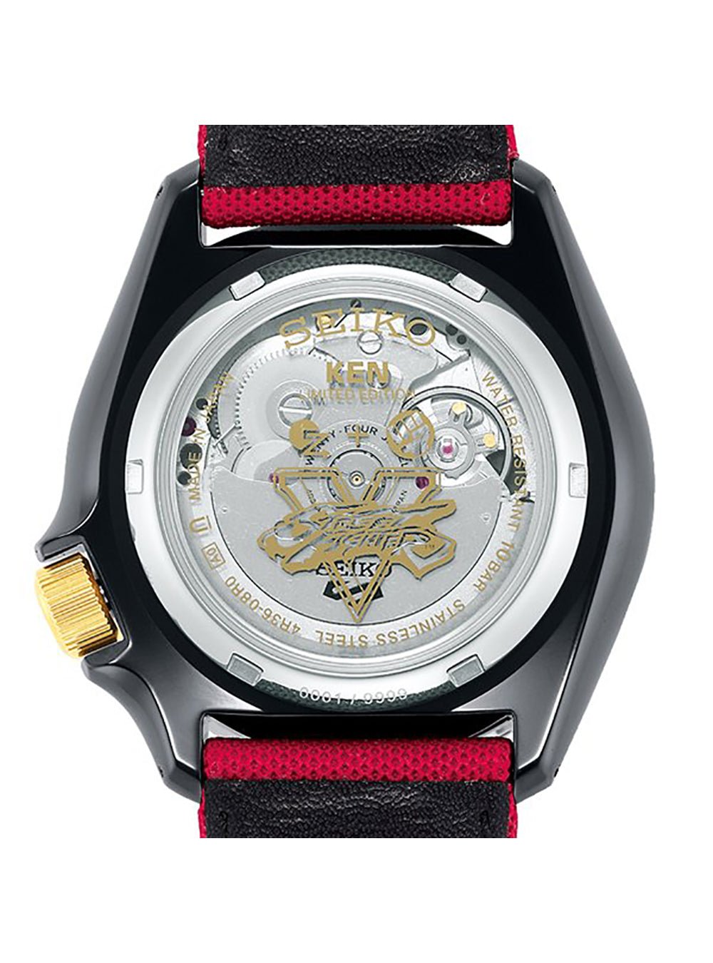 SEIKO 5 Sports Street Fighter V Limited Edition Ken Model SBSA080 Automatic Watch - Made in Japan | JDM Collectible | Perfect for Gamers, Anime Fans & Watch Enthusiasts