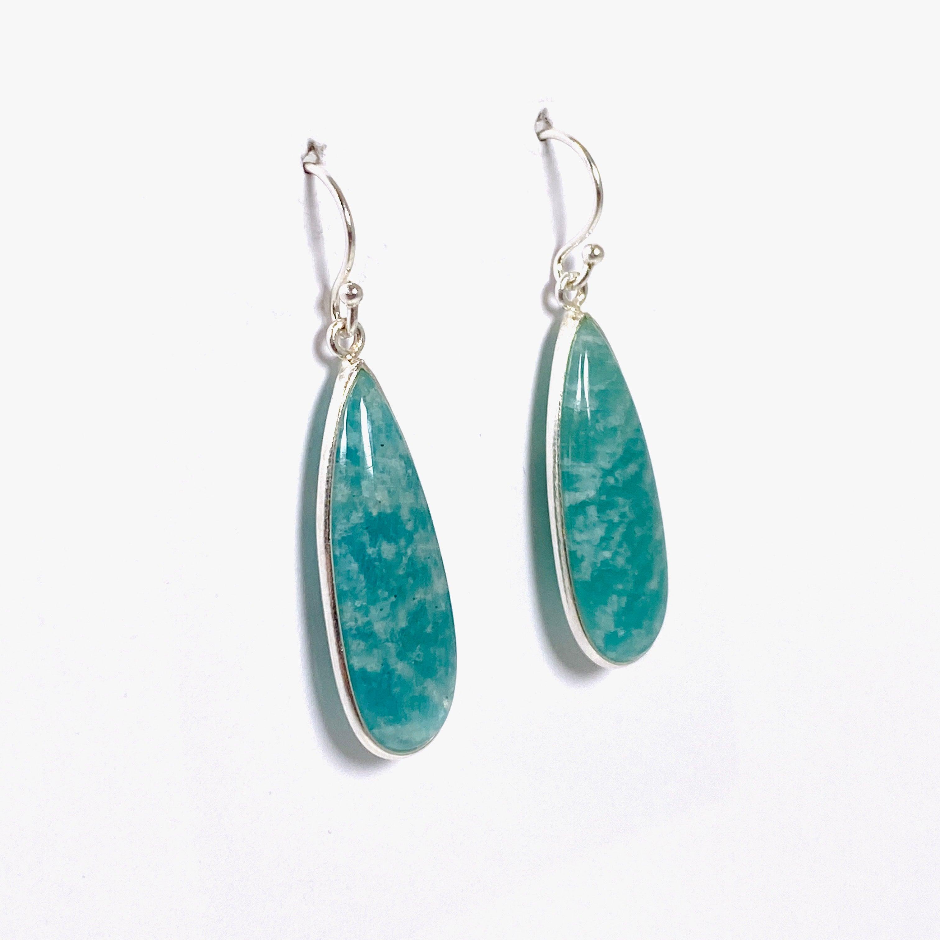 Amazonite Teardrop Earrings for Women - Handmade Gemstone Dangle Earrings KEGJ1317 - Perfect for Boho, Wedding & Everyday Jewelry