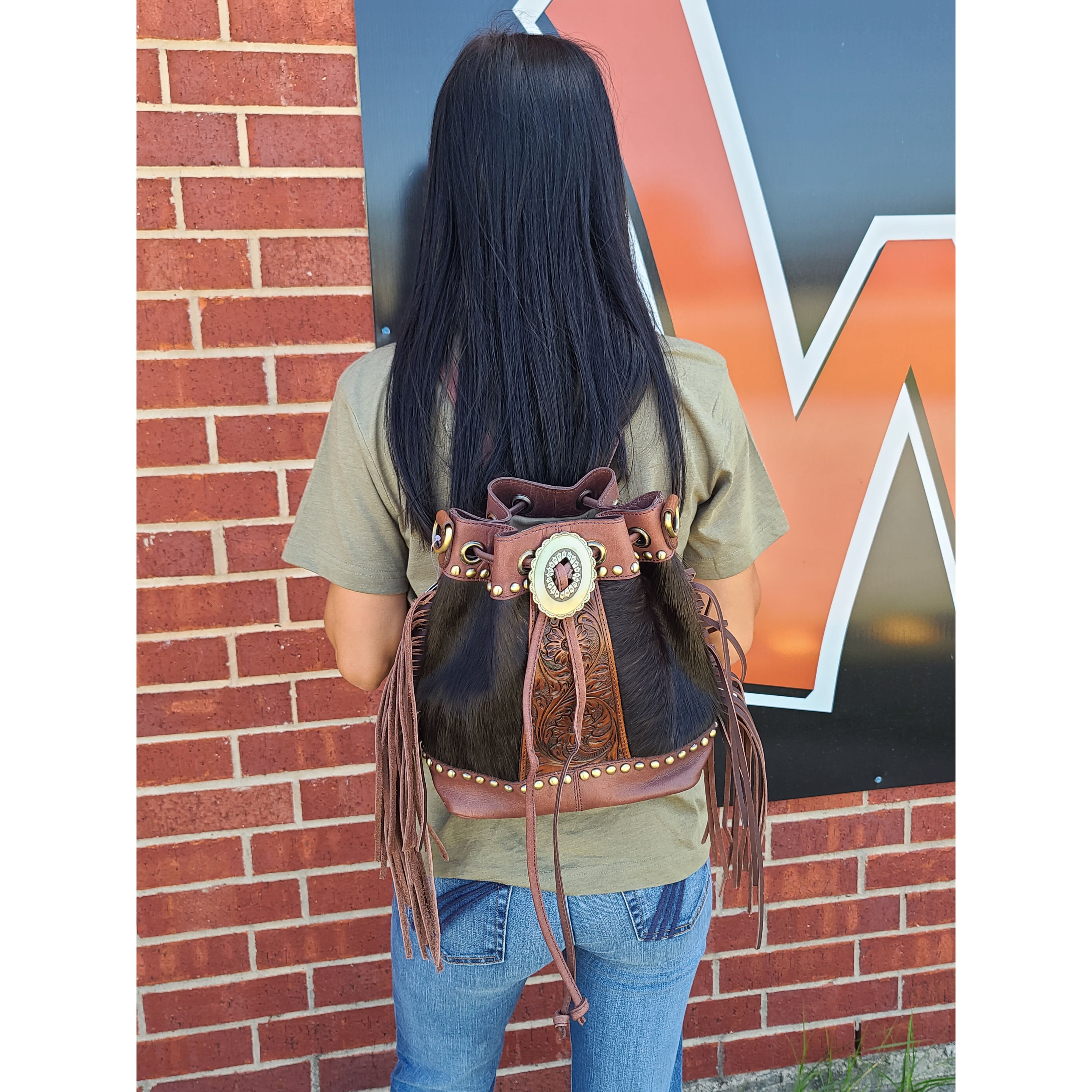 American Darling Conceal Carry Brown Backpack & Purse for Women - Stylish CCW Handbag with Hidden Gun Pocket - Perfect for Travel, Hiking, and Everyday Use