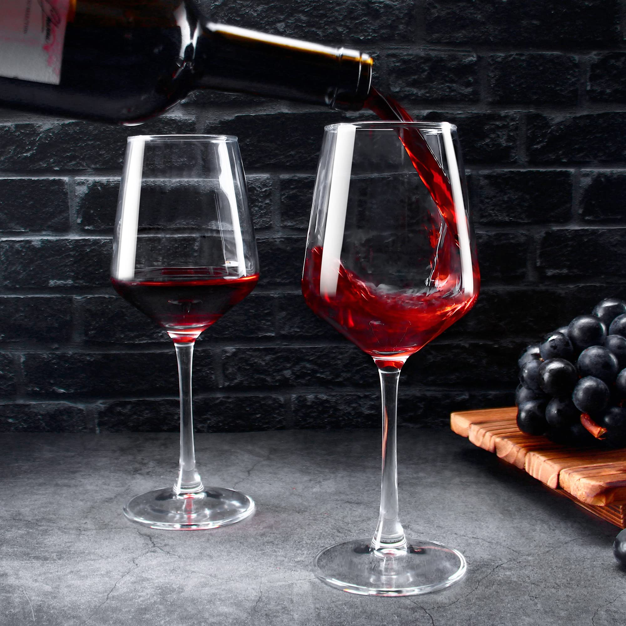 12-Piece Wine Glasses Set - 12oz Clear Red & White Wine Glasses with Long Stem - Elegant Glassware for Parties, Weddings, Home Dining & Gifts - Perfect for Wine Tasting, Dinner Parties & Romantic Evenings