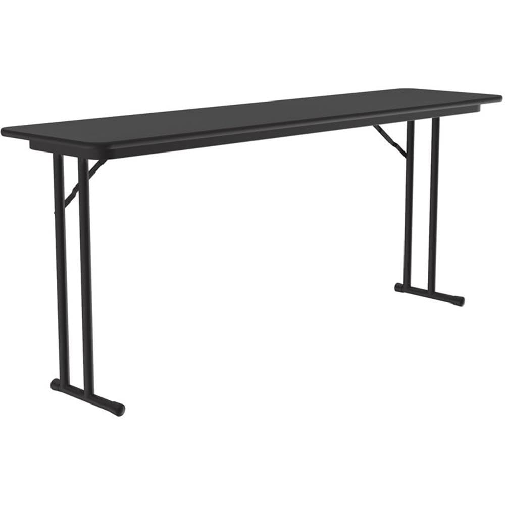 Correll ST1872PX-07 18x72 Inch Black Granite High Pressure Laminate Folding Conference Table with Off-Set Leg Design for Maximum Legroom - Made in USA - Perfect for Seminars, Meetings & Office Conferences