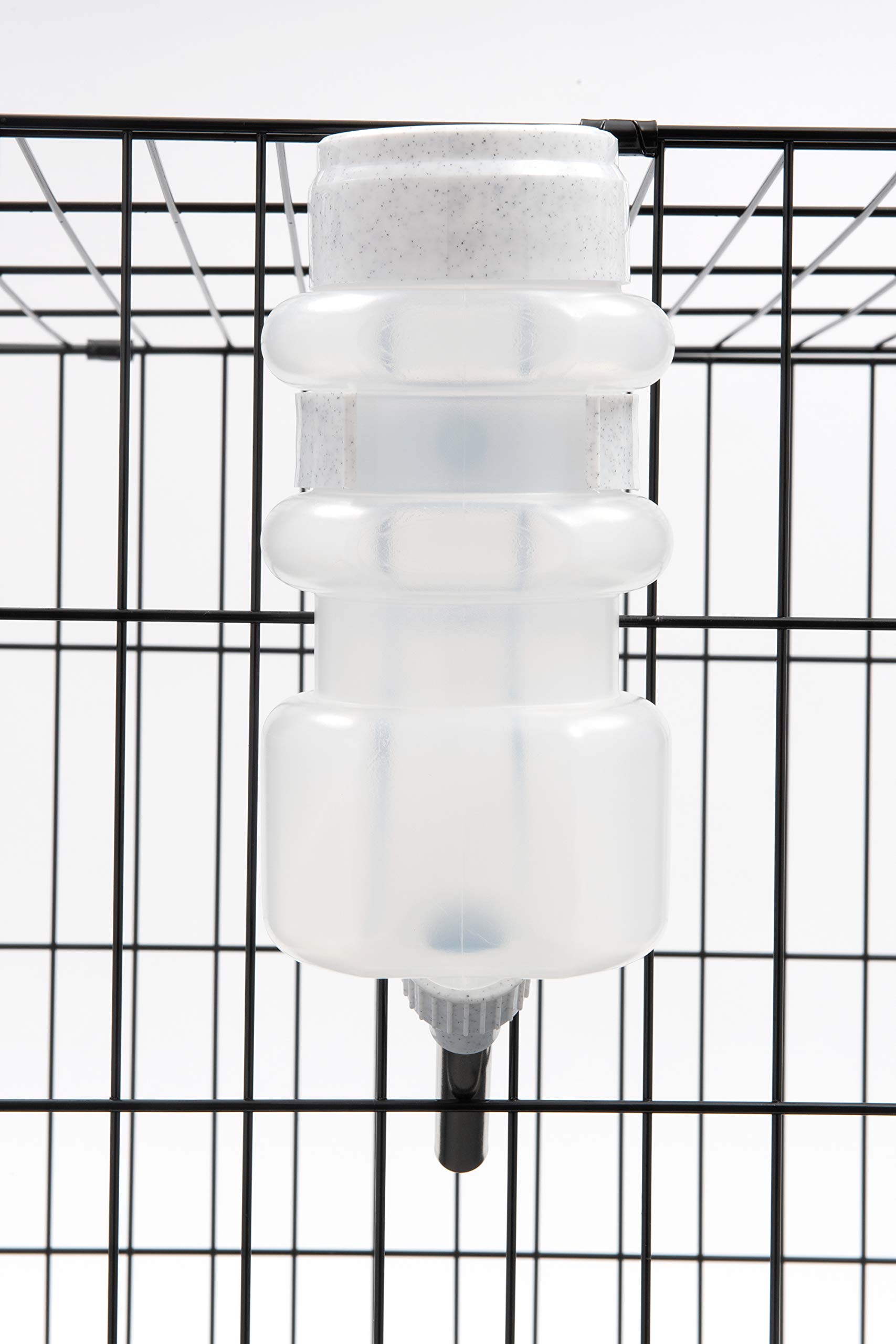 No-Drip Top Fill Dog Water Bottle - 44oz Leak-Proof Pet Water Dispenser for Crate, Travel & Outdoor Use - White (Pack of 1)