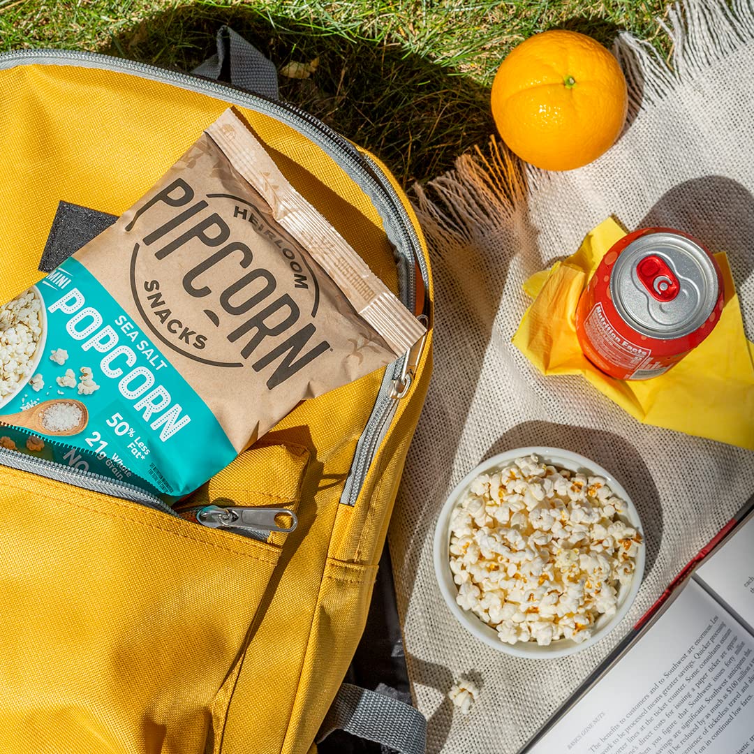 Pipcorn Heirloom Sea Salt Mini Popcorn - 6 Pack (4.5oz Each) - Gluten Free, Healthy Snack - Made with Non-GMO Heirloom Corn - Perfect for Movie Nights, Road Trips & Office Snacking