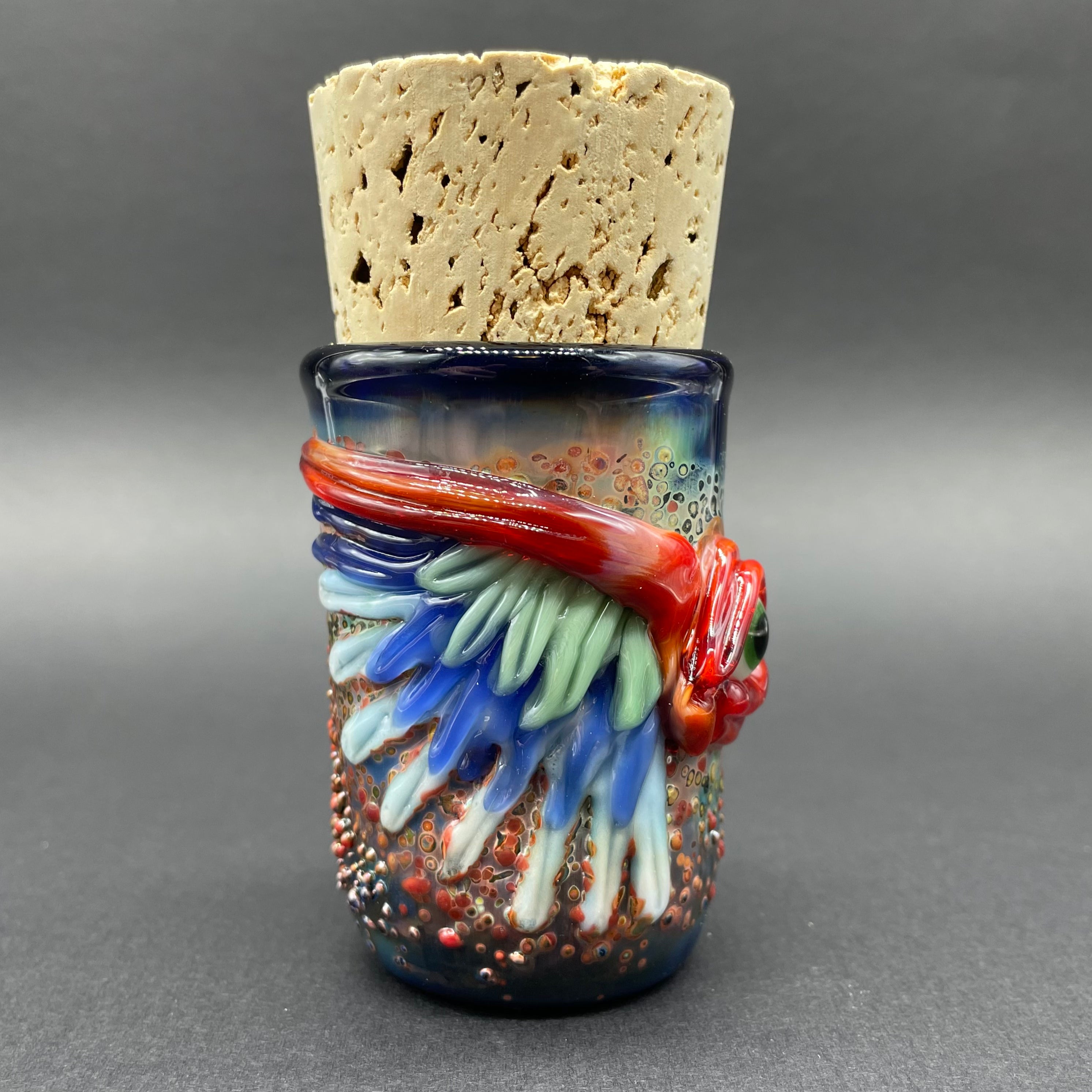 Winged Phoenix Decorative Cork Jar - Elegant Glass Storage Container for Spices, Herbs & Kitchen Essentials | Perfect for Home, Office & Gift Giving