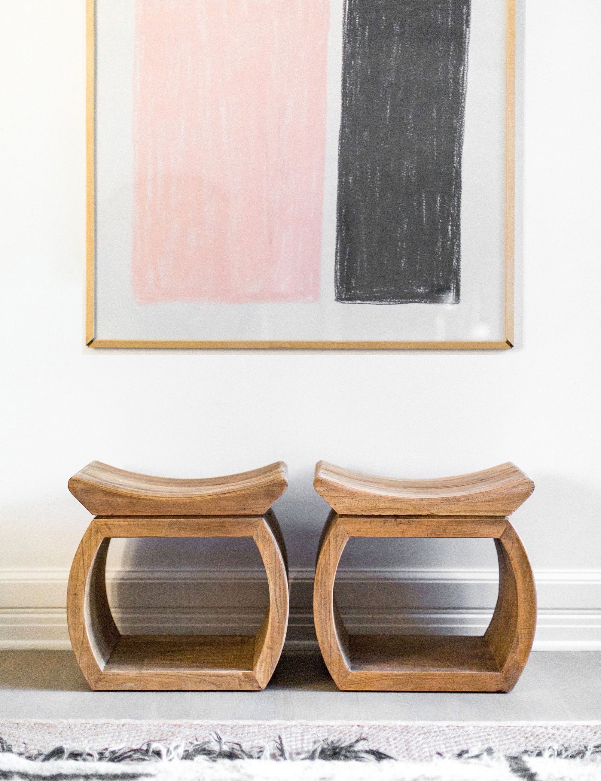 Devlin Stool - Modern Accent Stool for Living Room, Bedroom & Entryway | Stylish Home Decor & Extra Seating | Perfect for Small Spaces & Farmhouse Decor