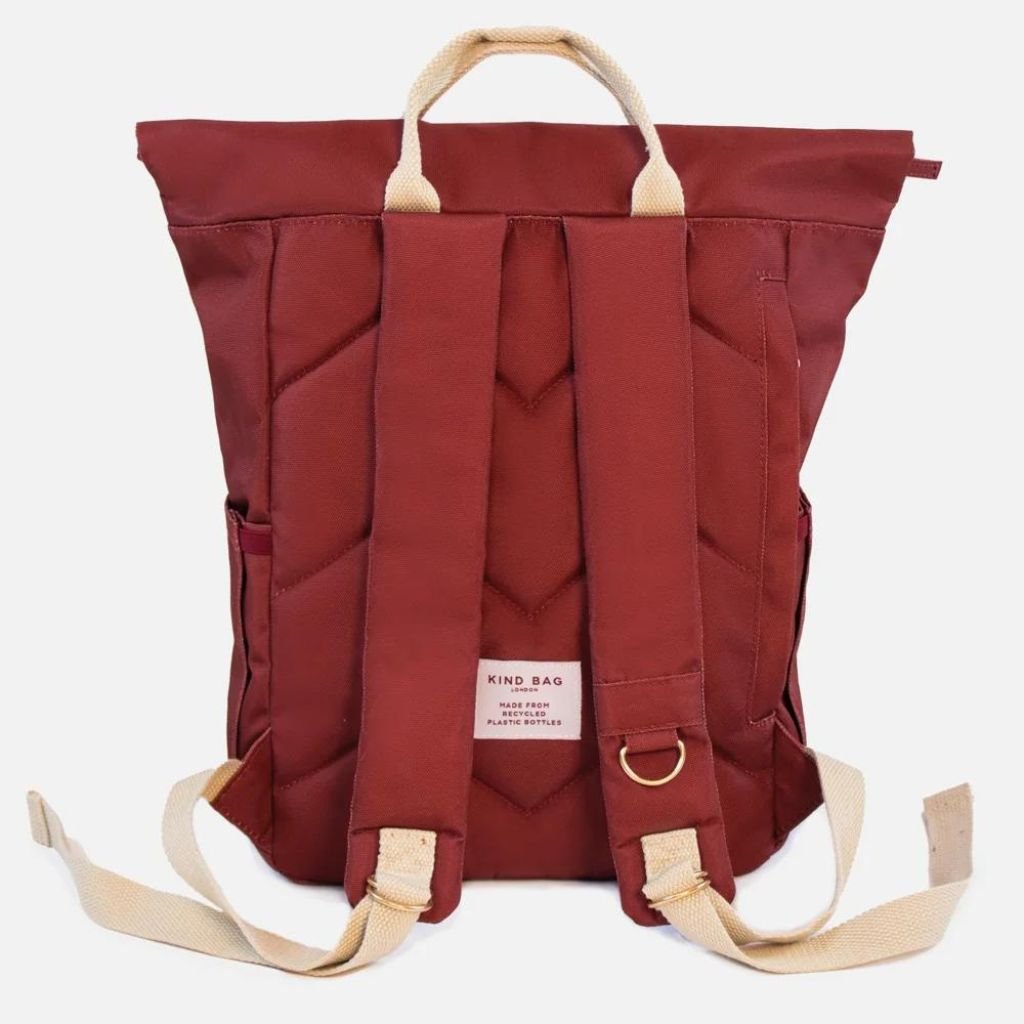 Kind Bags Hackney Medium Backpack - Burgundy Red Laptop Backpack for Work, Travel & College | Water-Resistant Daypack with USB Charging Port