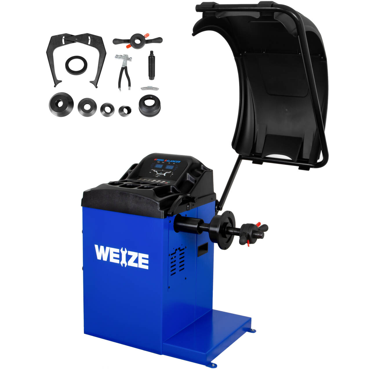 WEIZE Heavy Duty Wheel Balancer Machine - Professional Tire Balancing Equipment with Protective Cover for Auto Repair Shops & DIY Car Maintenance