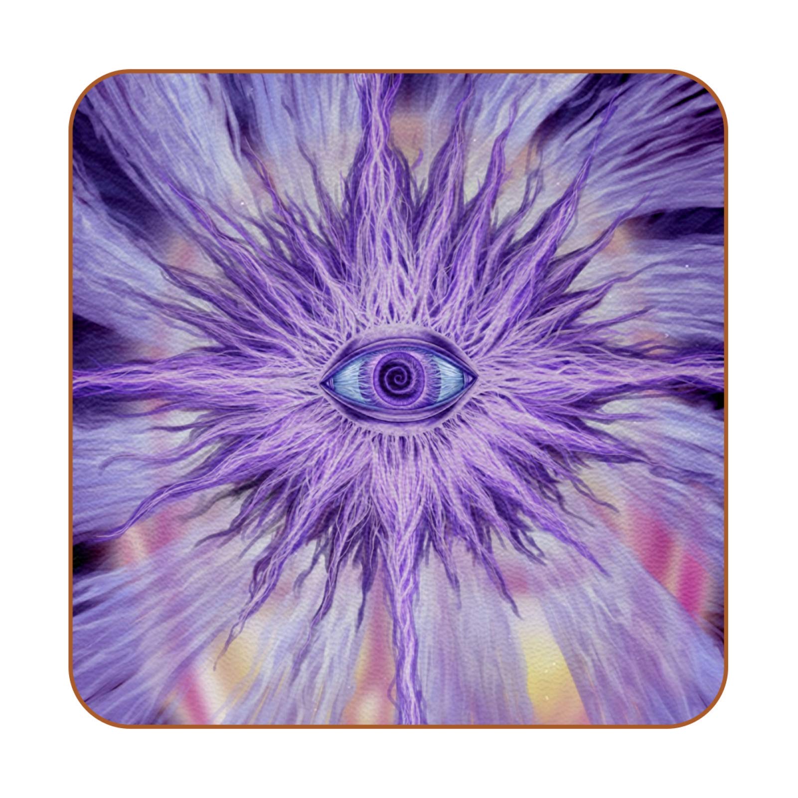 Trippy Alex Grey Drink Coasters Set of 6 - Absorbent Coffee Mug & Wine Glass Protectors for Desks - Prevent Furniture Stains & Scratches - Perfect for Home Bars, Office Use & Party Decor