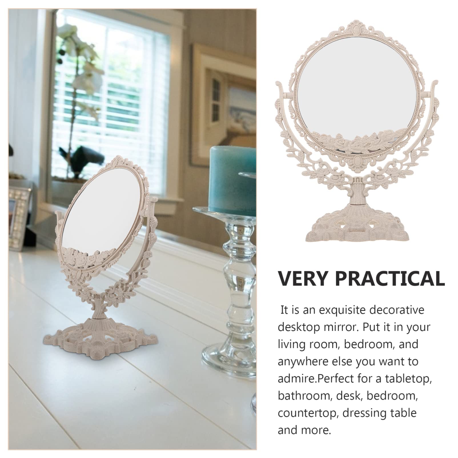 1PC Portable Travel Makeup Mirror with Stand - Vanity Decor for Dressing Table, Desk & Travel | Lightweight, Compact & Magnifying Beauty Mirror for Home, Office & On-the-Go Makeup Application