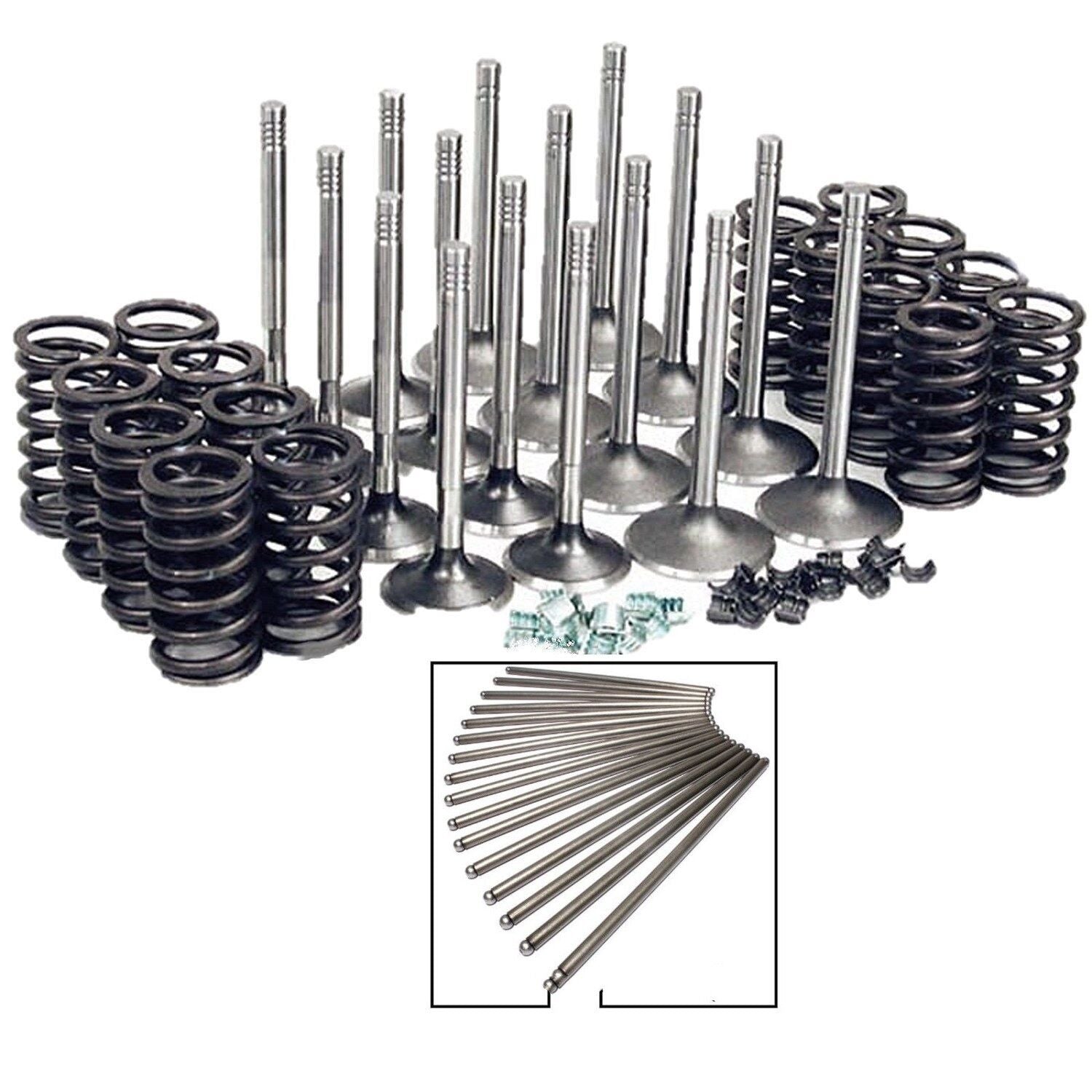 Ford 292 Engine Valve Train Kit (1957-1959) - Valves, Springs, Guides, Locks & Push Rods - Complete Rebuild Kit for Classic Car Restoration & Performance Upgrades