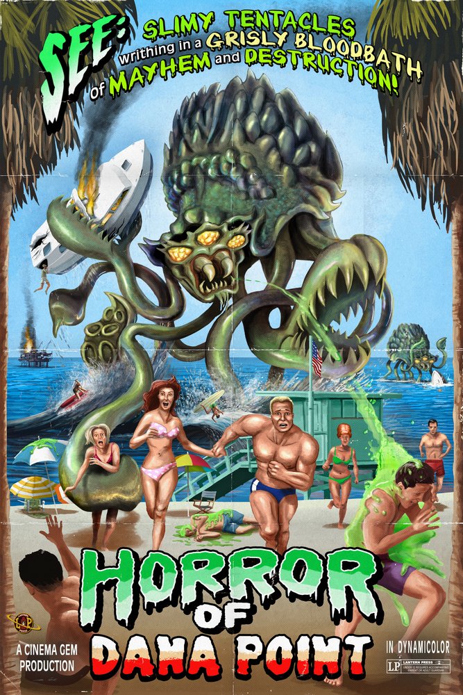 Alien Attack Horror 43604 - Signed 24x36 Art Print | Sci-Fi Wall Decor Poster | California Coastal Inspired Home & Office Decor