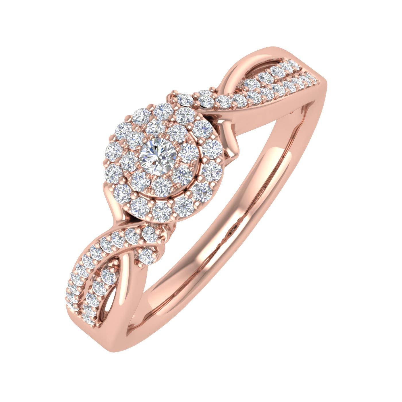 1/4 Carat Round Diamond Engagement Ring for Women - 10K Gold Solitaire Wedding Band - Perfect for Proposals, Anniversaries & Special Occasions