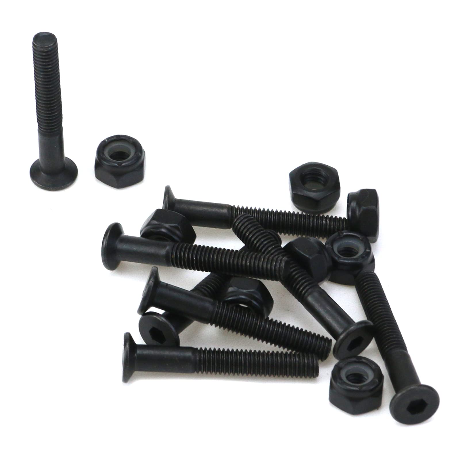Premium KUMGROT Skateboard Hardware Kit - 8pc Mounting Screws & Nuts Set for Skateboard Trucks - Durable Stainless Steel Construction - Perfect for Skateboard Assembly, Maintenance & Upgrades