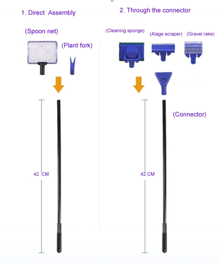 **GreenJoy 5-in-1 Aquarium Fish Tank Cleaning Kit with Algae Scraper, Gravel Cleaner & Siphon Vacuum – Water Changer & Sand Cleaner for Freshwater & Saltwater Tanks – Perfect for Home & Office Aquariums**