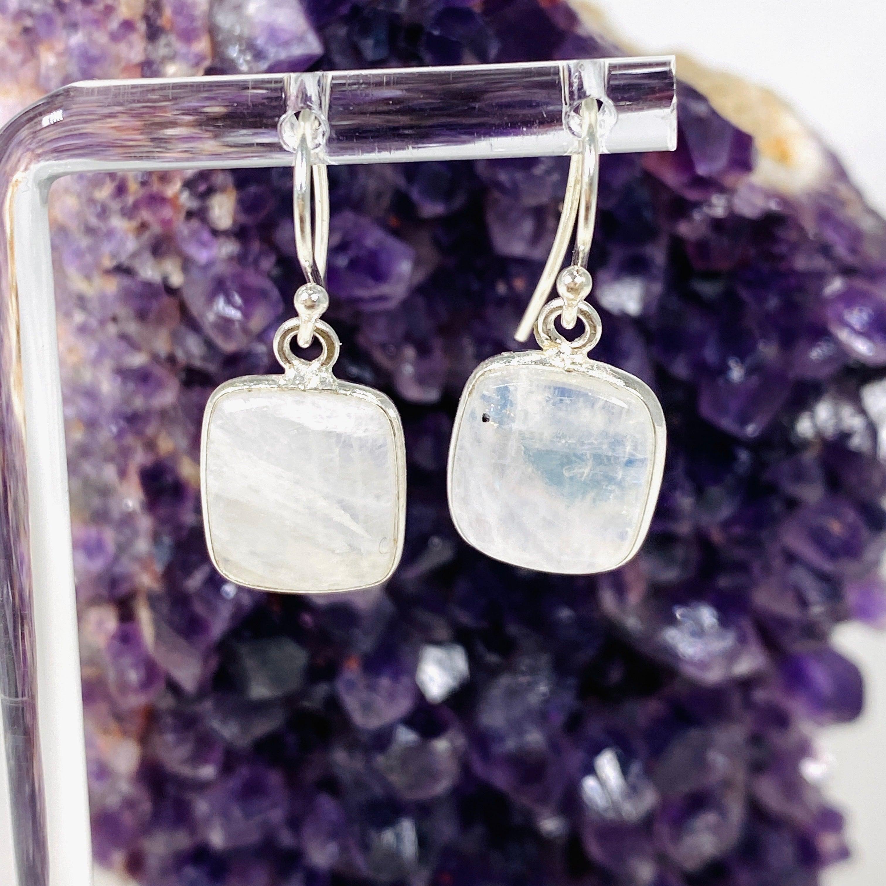 Moonstone Diamond Earrings 925 Sterling Silver Dangle Earrings for Women - Elegant Jewelry Gift for Birthday, Anniversary & Special Occasions