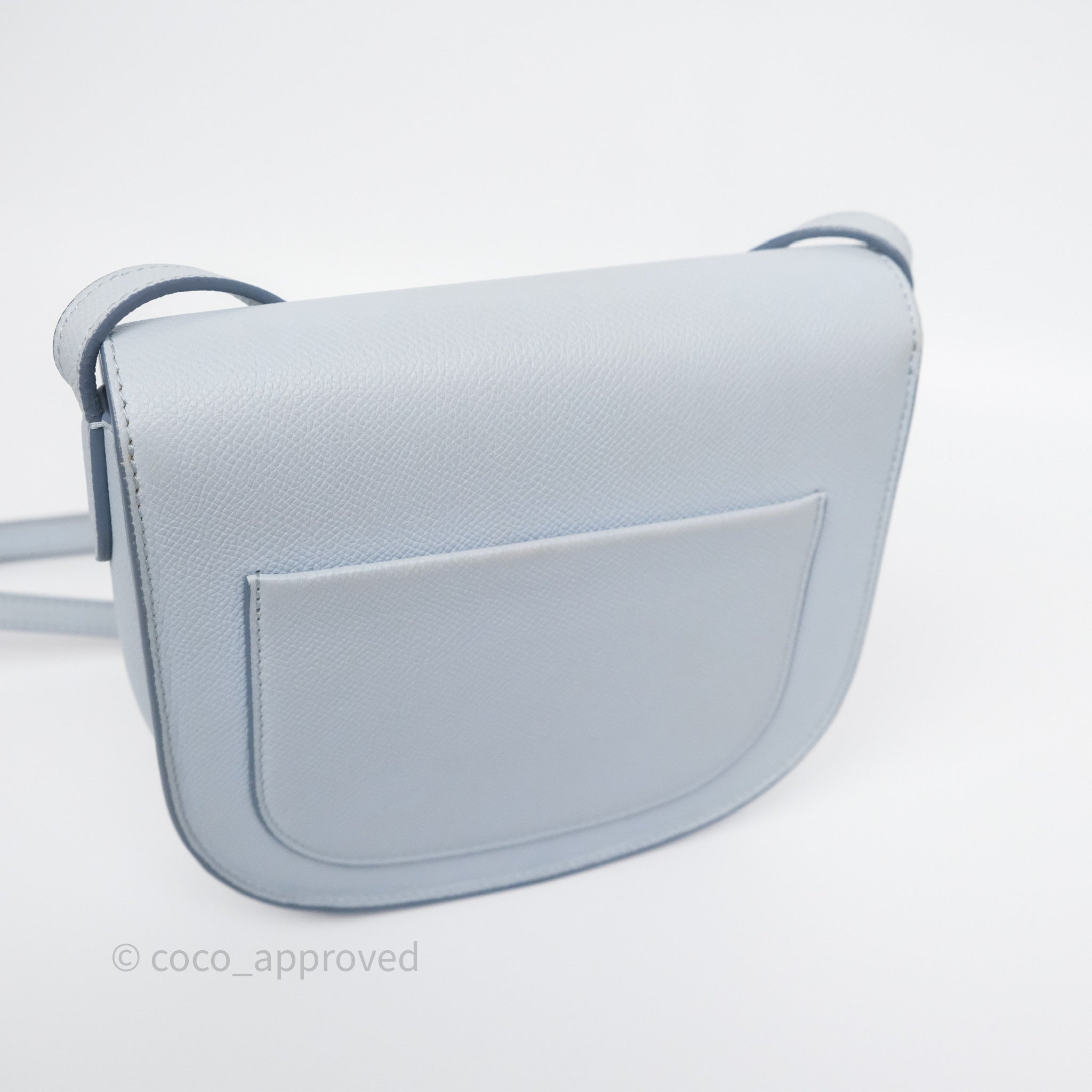 Celine Small Trotteur Bag in Light Blue Grained Calfskin Leather - Elegant Crossbody Purse for Women, Perfect for Work, Travel & Everyday Use