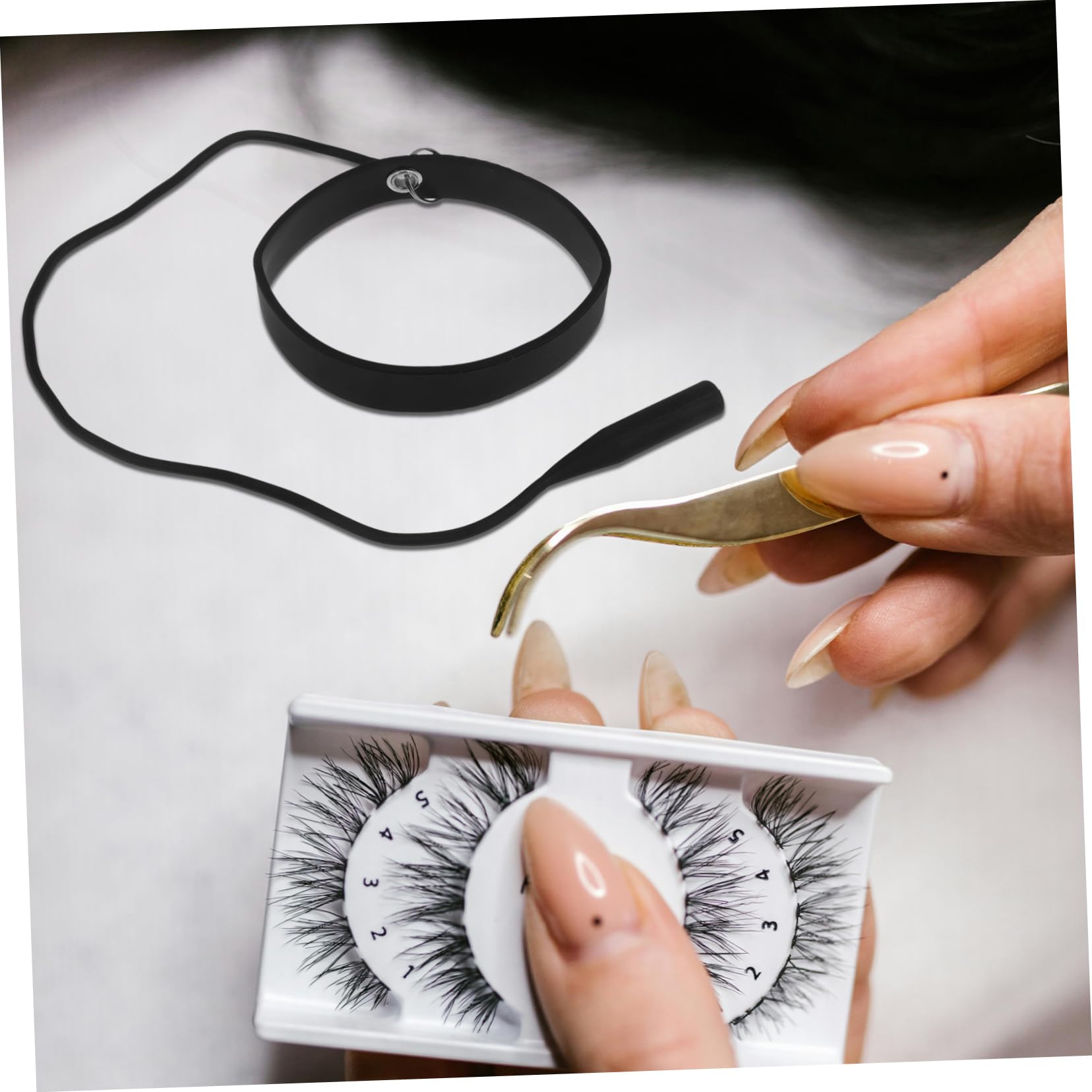 Professional Silicone Eyelash Tweezers Holder Wristband - Ergonomic Lash Extension Tool Protector for Makeup Artists & DIY Beauty (Perfect for Salon, Home Use & Travel)