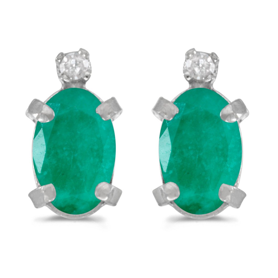 Lux Sterling Silver Oval Gemstone and Diamond Earrings for Women – Elegant Jewelry Gift for Birthday, Anniversary & Special Occasions