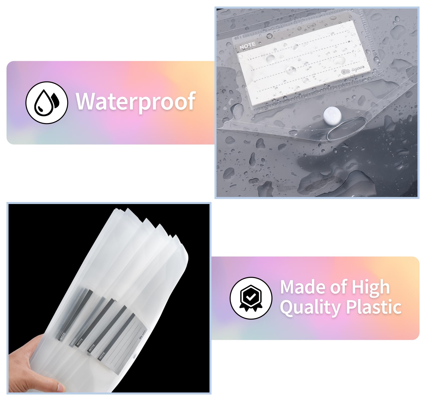48pcs A4 & Letter Size Plastic Envelopes with Snap Button - Waterproof Document File Folders with Label Pocket - Clear Poly Envelopes for Office, School, Home Organization & Document Storage (Transparent) - Perfect for Filing, Mailing & Organizing Important Papers