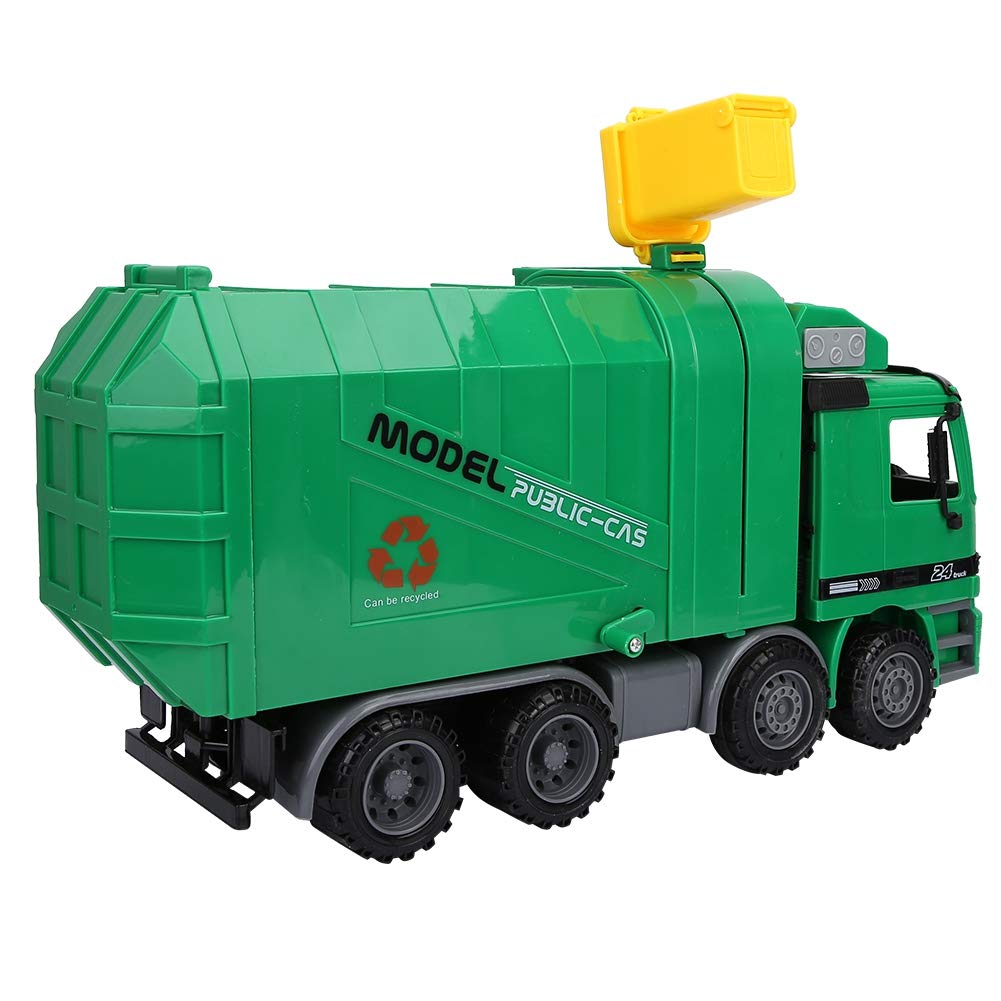 Shenruifa Garbage Truck Toy - Realistic Inertia Simulation Sanitation Truck Model with 3 Mini Trash Cans - Fun Educational Vehicle Toy for Kids - Perfect for Pretend Play, Birthday Gifts & Learning Recycling