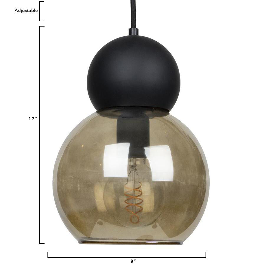 Black Double Bubble Light Fixture - Modern LED Pendant Lighting for Kitchen Island, Dining Room & Bedroom Ceiling - Dimmable Industrial Vintage Style Chandelier