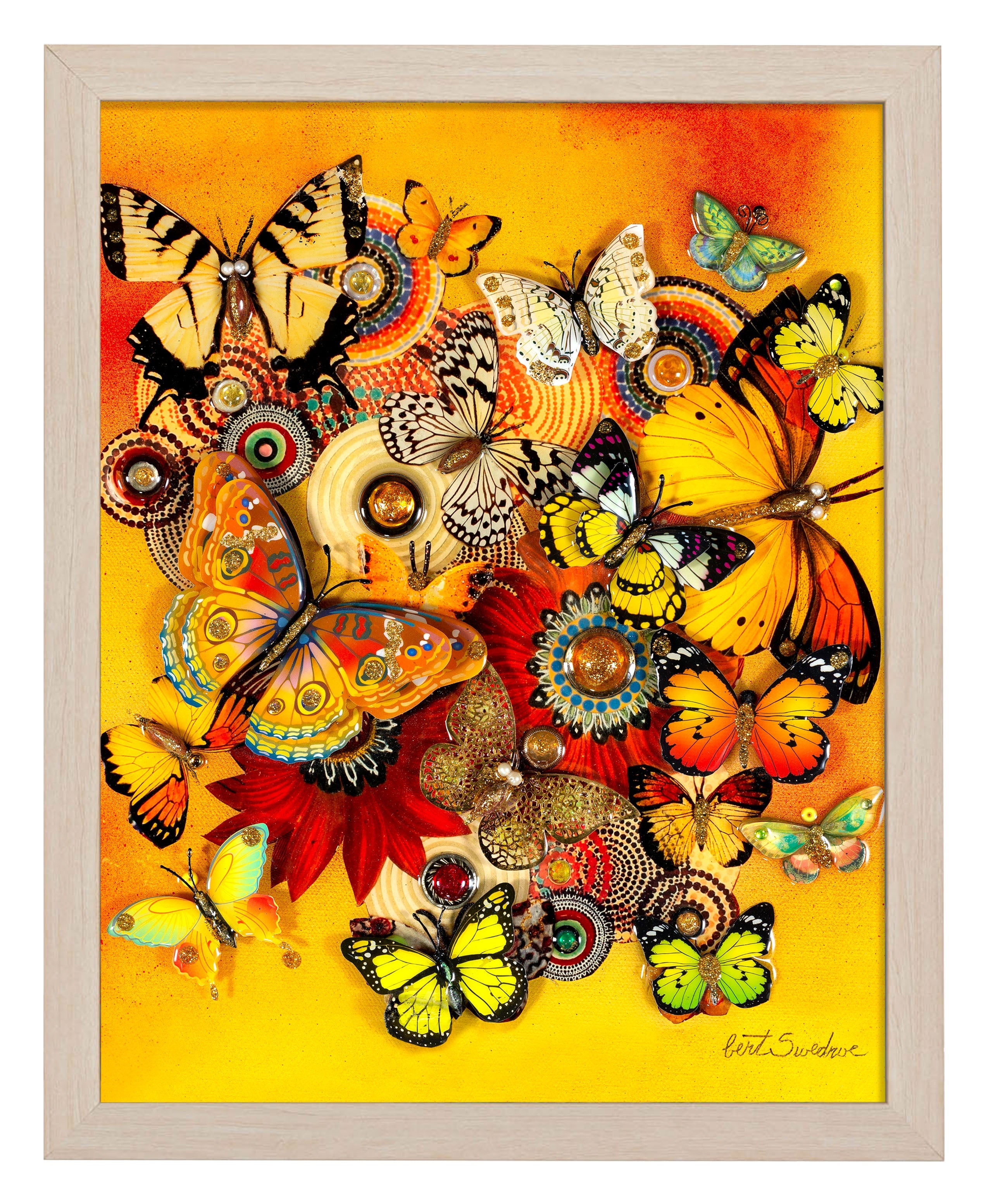 Butterfly Sunbeam Art Prints - Vibrant Wall Decor for Home, Office & Gifts | Nature-Inspired Canvas Painting for Living Room & Bedroom