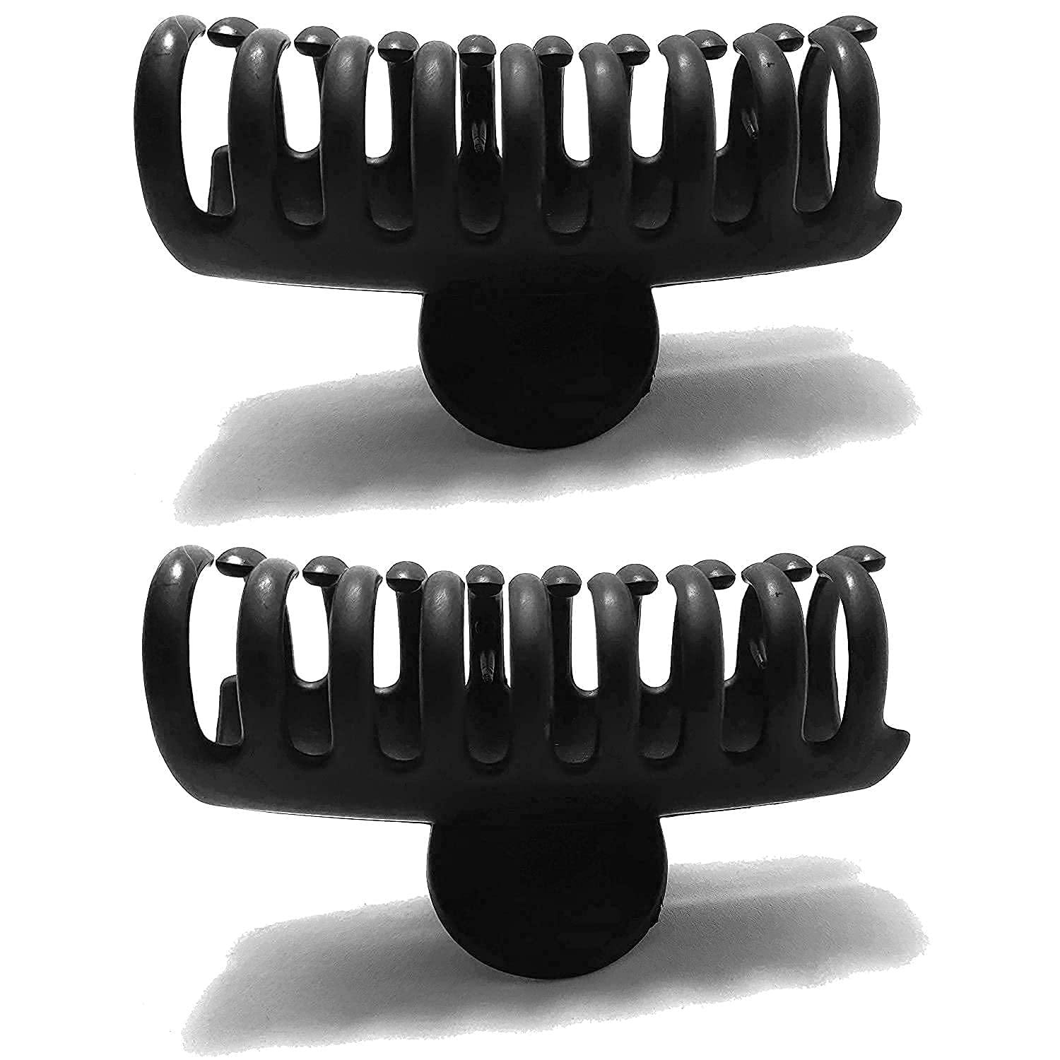 AKSHAR IMPEX Non-Slip Hair Claw Clip - Strong Grip Large Butterfly Clutch for Women (2-Pack, Matte Black) - Perfect for Thick Hair, Ponytails & Updos