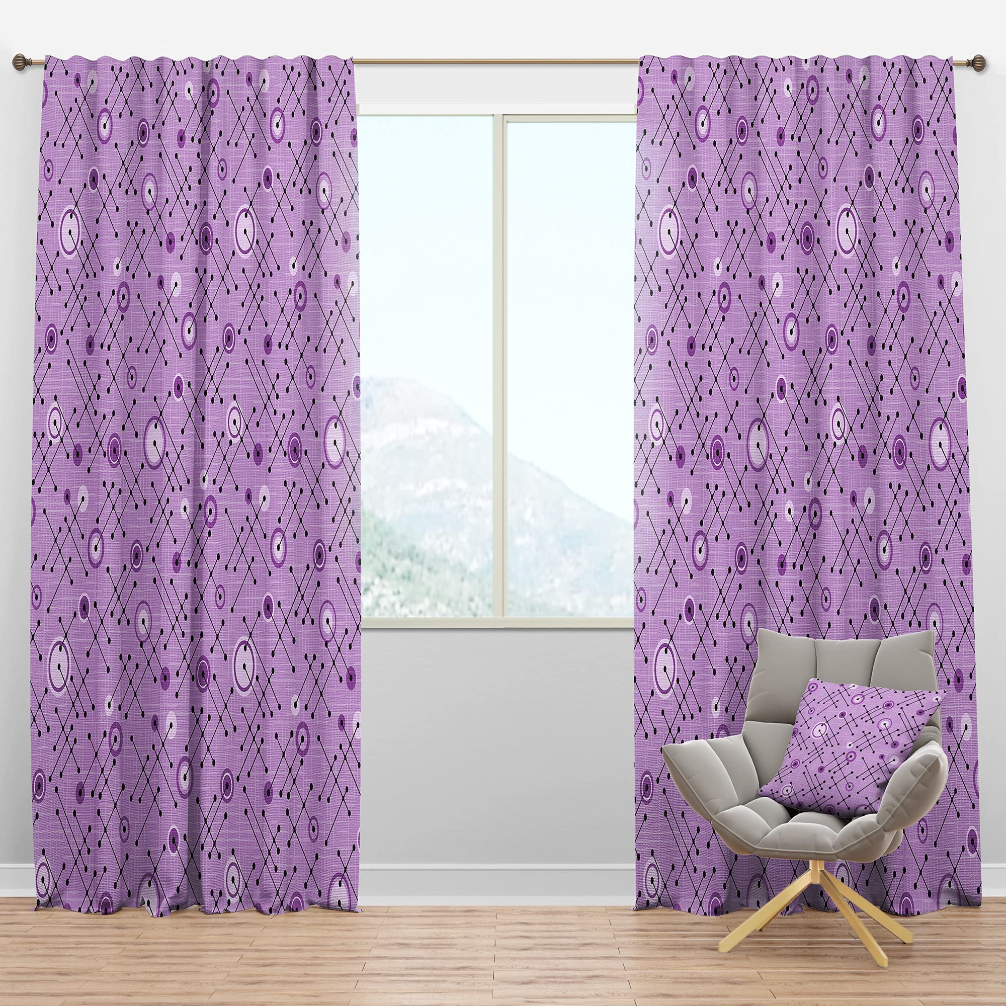 1950s Retro Blackout Curtains - Thermal Insulated Single Panel Window Drapes 52x90 Inch for Bedroom & Living Room - Vintage DesignQ Curtains for Home Decor, Light Blocking & Energy Saving