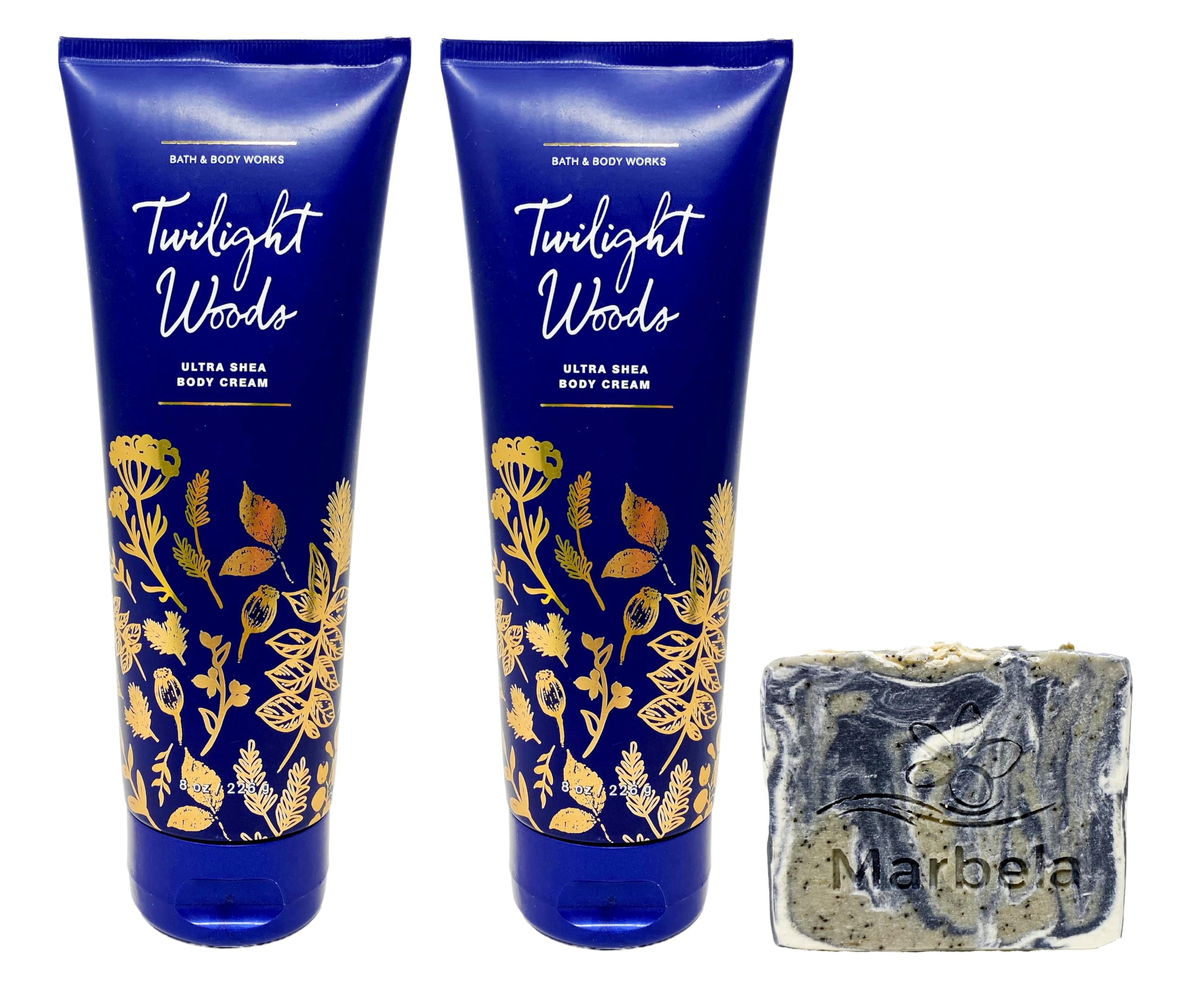 Bath & Body Works Twilight Woods Body Cream & Charcoal Scrub Soap 2-Pack Set | Moisturizing & Exfoliating Skincare Duo for Relaxing Bath & Nighttime Routine