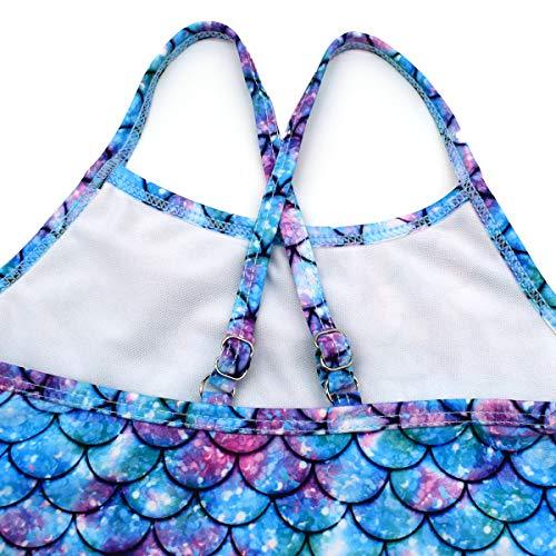 Mermaid Blue & Pink Swimsuit for Women - High Waisted Bikini Set, Tummy Control Swimwear for Beach, Pool, Vacation | Summer Swimsuits for Tropical Getaways & Water Sports