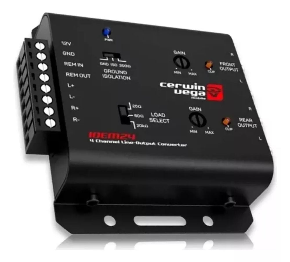 Cerwin Vega IOEM24 4 Channel High Power Line Output Converter for Car Audio Systems - Perfect for Amplifier Installation & Speaker Upgrades