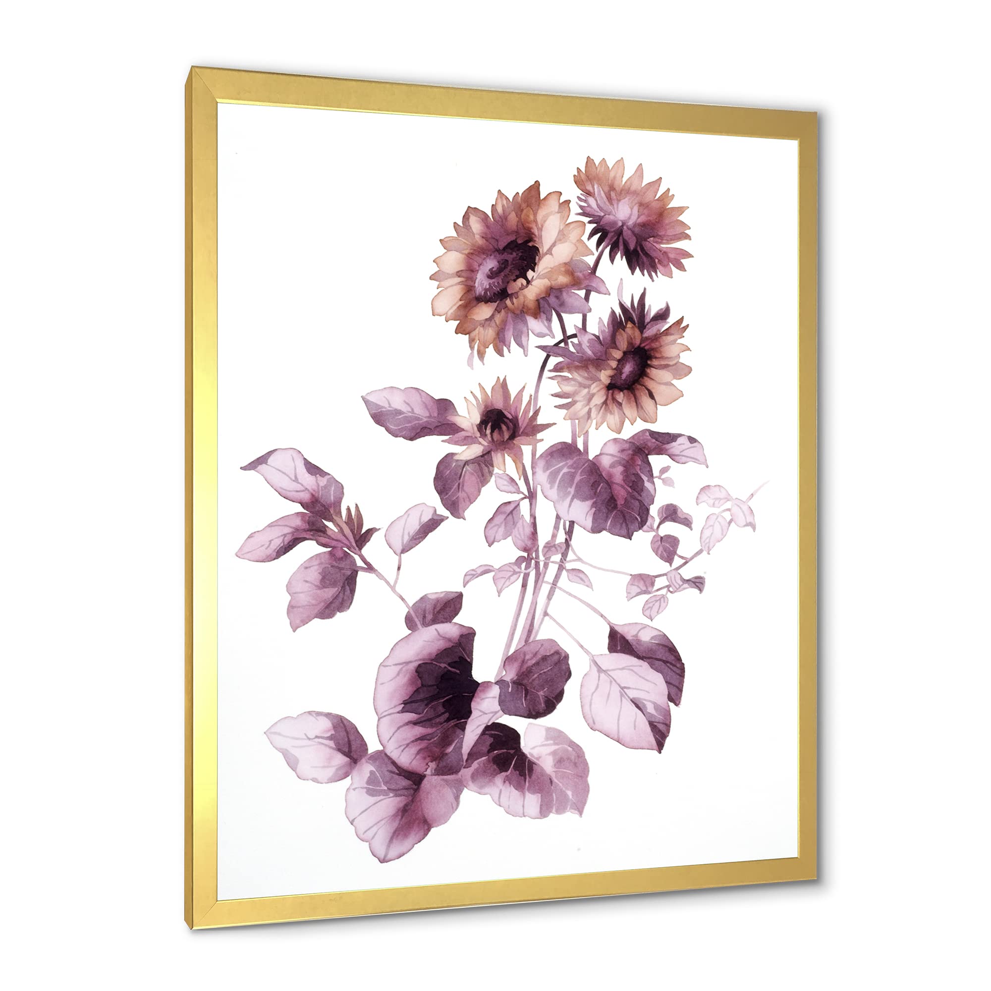 Purple Wildflowers III Framed Wall Art - Traditional Floral Painting for Living Room, Bedroom & Office Decor