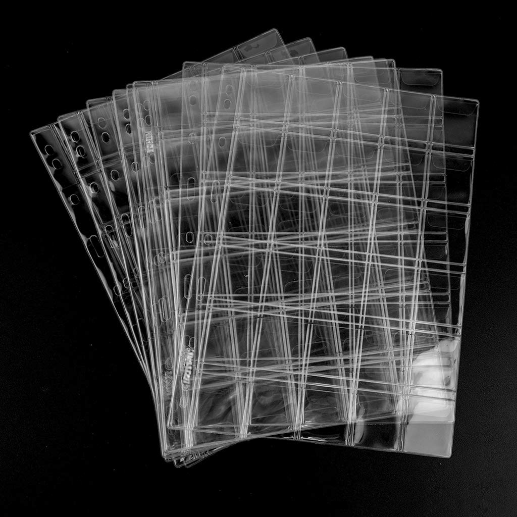 300-Pocket Coin Collection Binder Pages - 10 Acid-Free Loose-Leaf Sheets for Medallion, Stamp & Currency Storage (35x35mm / 1.38x1.38 inch) - Perfect for Organizing Rare Coins, Stamps & Banknotes at Home or in Professional Collections - CS03230