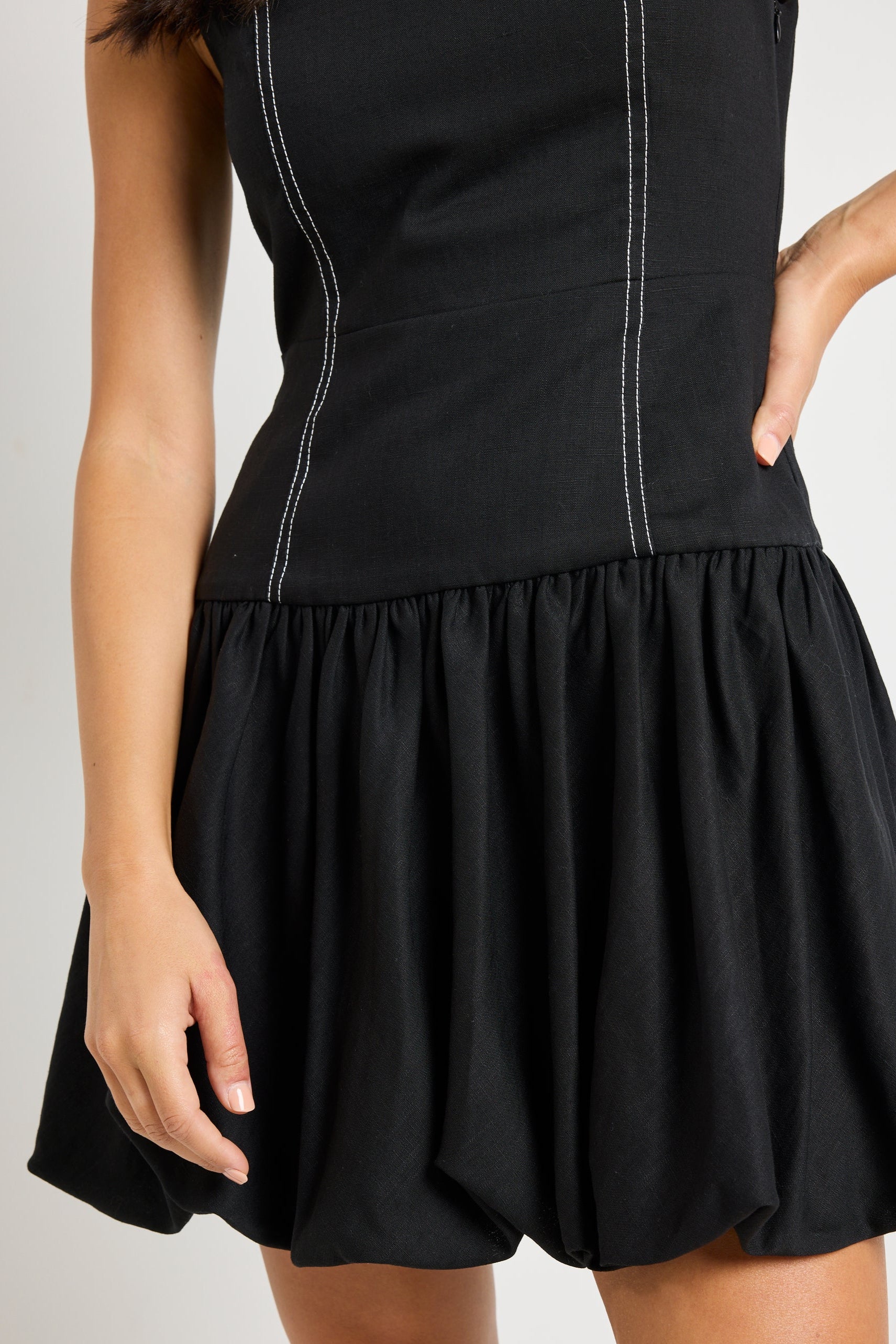 Corvette Black Structured Bubble Mini Dress for Women - Elegant Party & Evening Wear - Perfect for Cocktail Dinners, Date Nights & Special Occasions