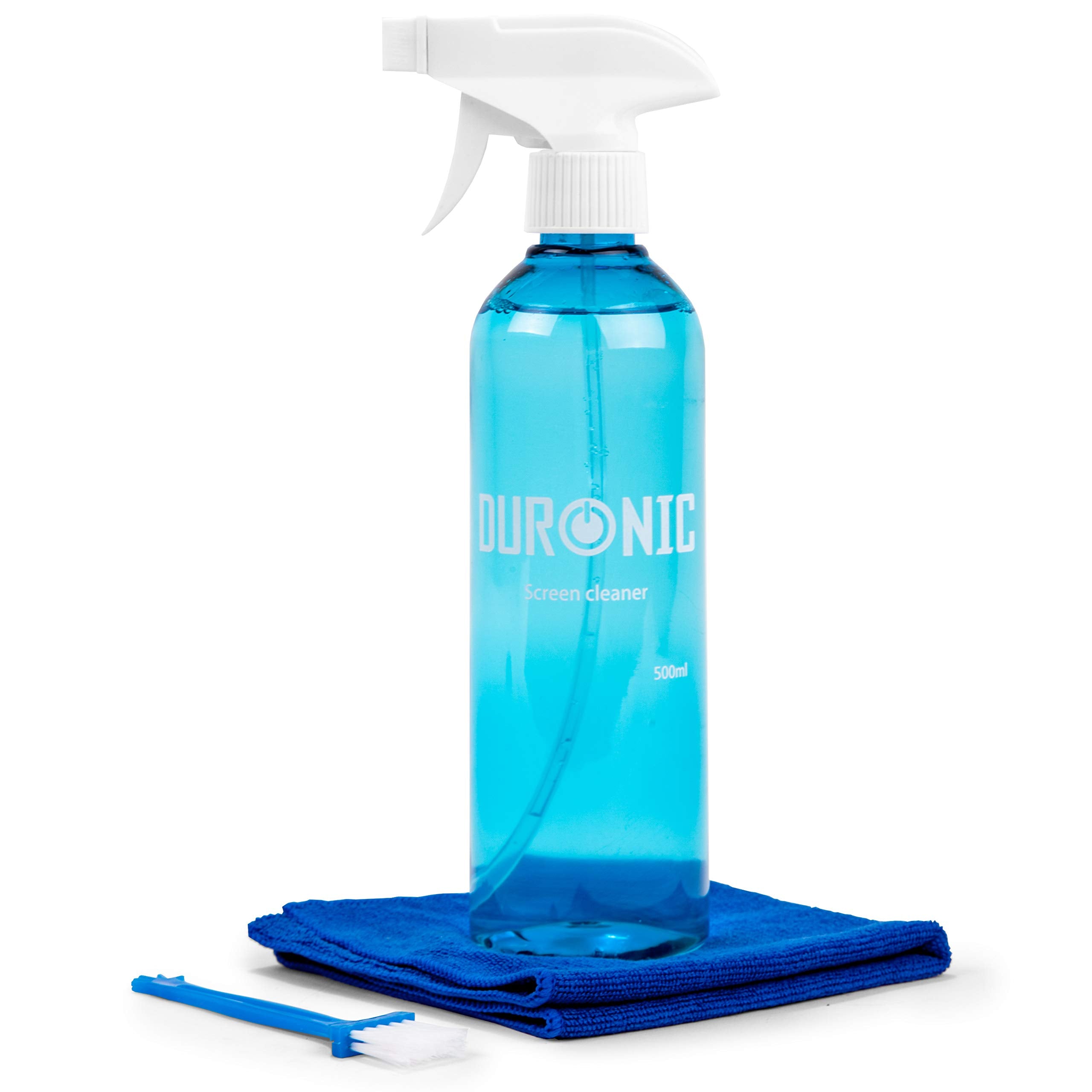 Duronic SCK103 Screen Cleaner Kit - 500ml LCD Monitor Cleaning Spray with Microfibre Cloth for Laptop, Tablet, Phone, TV & Smartwatch Screens | Safe for All Electronic Displays | Perfect for Home, Office & Travel Use