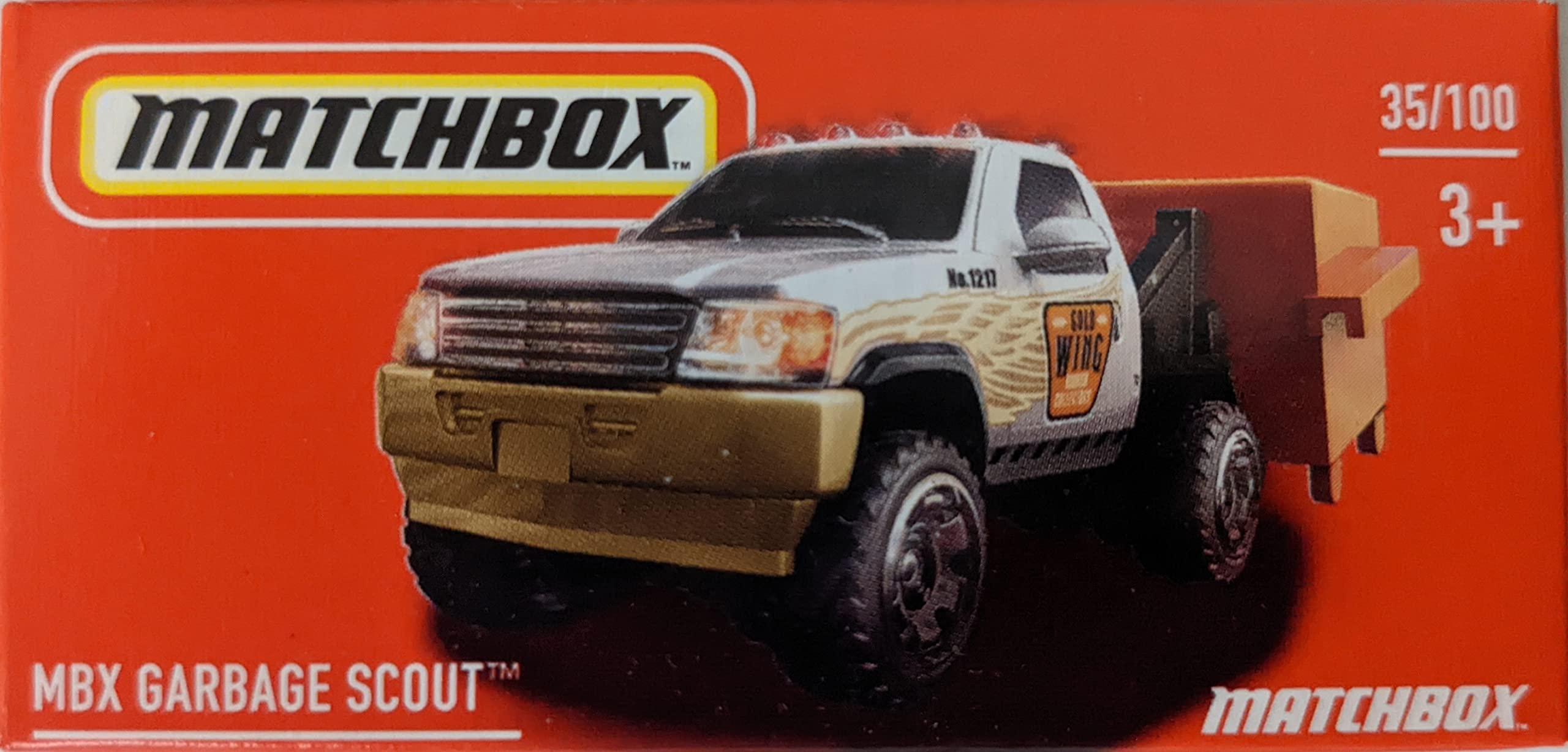 Matchbox Power Grabs White MBX Garbage Scout Truck 1:64 Scale Die-Cast Vehicle - 35/100 Collectible Series for Kids & Adults | Playtime, Display & Collection Scenes