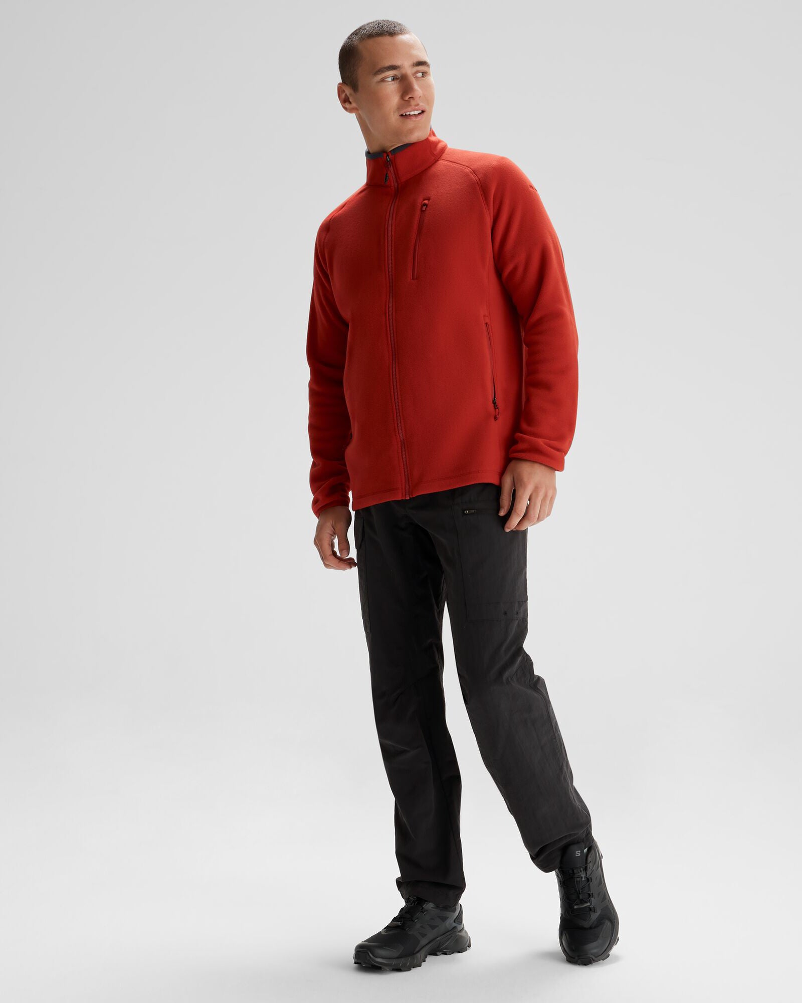 Men's Ridge 100 PrimaLoft Bio Fleece Jacket - Lightweight Warm Winter Coat for Hiking & Outdoor Activities - Spicy Chilli Pepper Color
