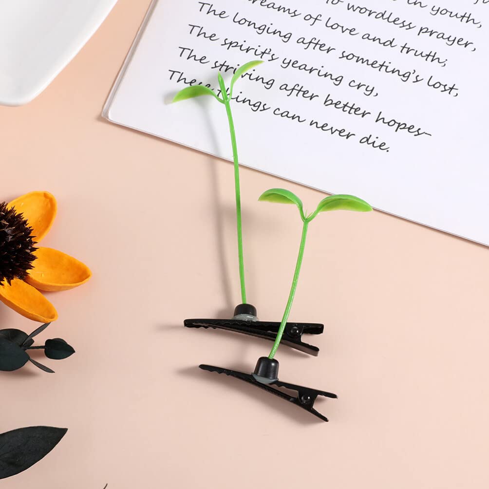 40pcs Green Plant Hair Clips - Cute Bean Sprout & Grass Hairpins for Women, Girls - Perfect for Spring, Summer, Gardening, Cosplay and Boho Style Outfits
