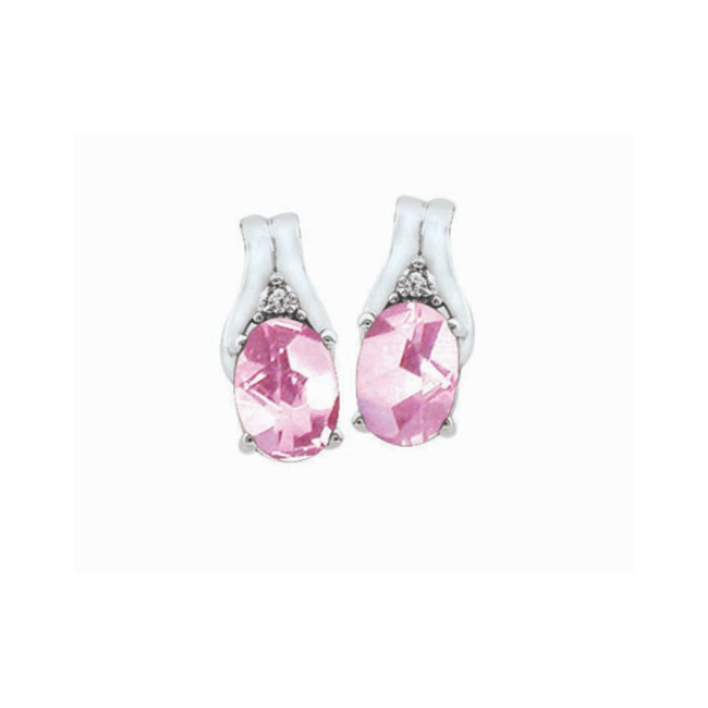 10K White Gold Oval Birthstone Diamond Earrings for Women - Elegant Gift for Birthday, Anniversary & Special Occasions