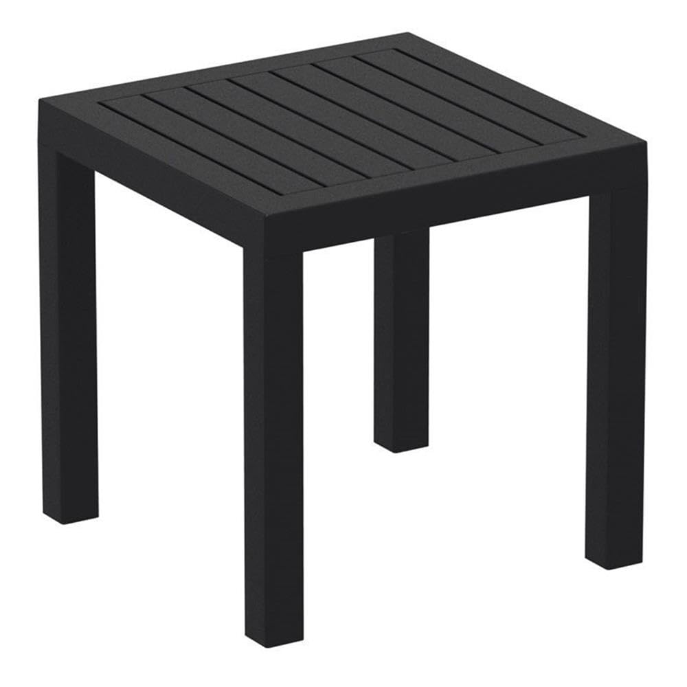 Black 2-Piece Square Resin Outdoor Side Table Set by Home Square - Perfect for Patio, Garden, and Poolside Decor