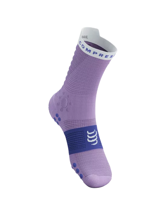 Compressport Pro Racing Socks v4.0 - Unisex Trail Running Socks with Arch Support, Lupine/Dazz Blue - Perfect for Marathon, Hiking & Outdoor Sports