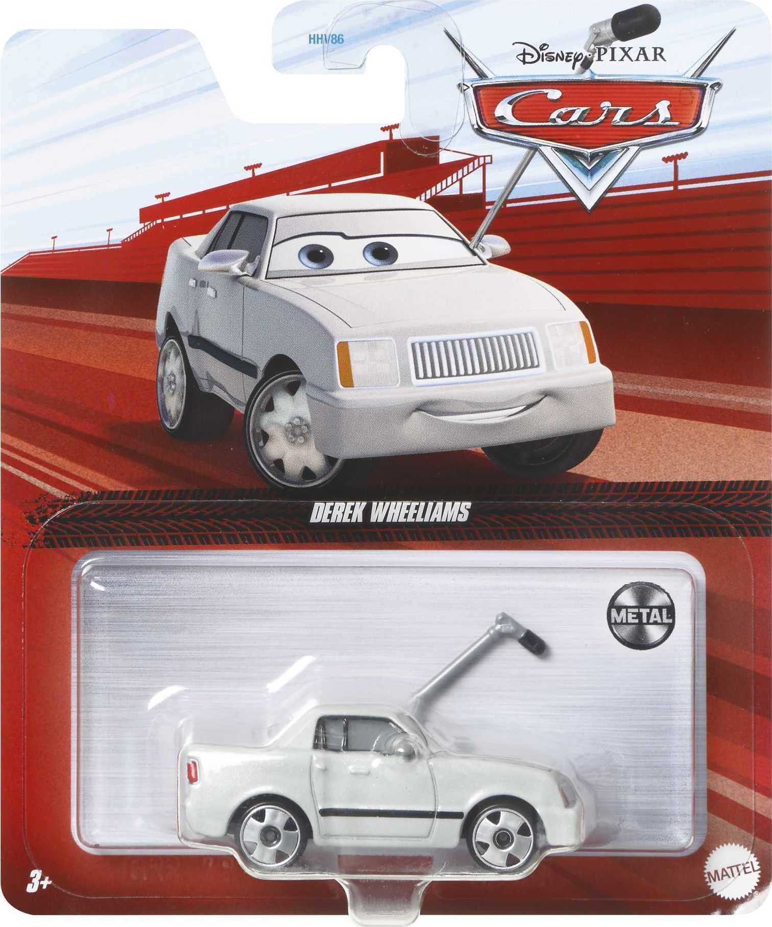 Disney Pixar Cars Derek Wheeliams Miniature Collectible Race Car Toy - Authentic Movie Replica for Kids Age 3+ - Perfect for Playtime, Birthday Gifts & Car Collection Displays