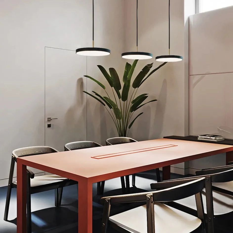 Minimalist Metal Plate Asteria Pendant Light - Modern Ceiling Hanging Fixture for Dining Room, Bedroom & Living Room Decor