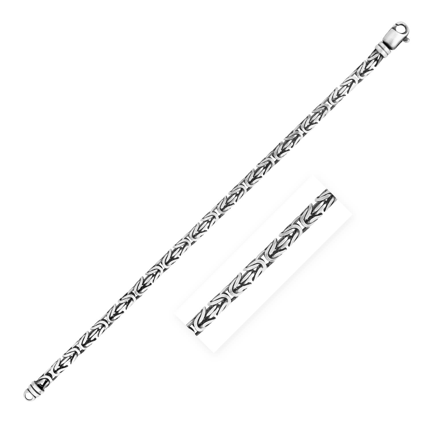 Styling Sterling Silver Gunmetal Byzantine Chain Bracelet for Women - Elegant Fine Jewelry Gift for Everyday Wear & Special Occasions