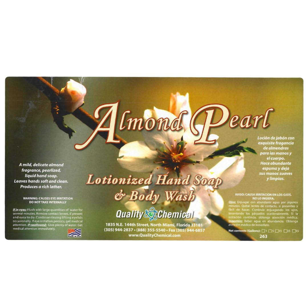 Premium Almond Pearl Luxury Hand Soap Refill - 640oz Gentle Liquid Soap with Delicate Fragrance - For Bathroom, Kitchen & Guest Washrooms - Moisturizing & Antibacterial Formula (1 Pack)