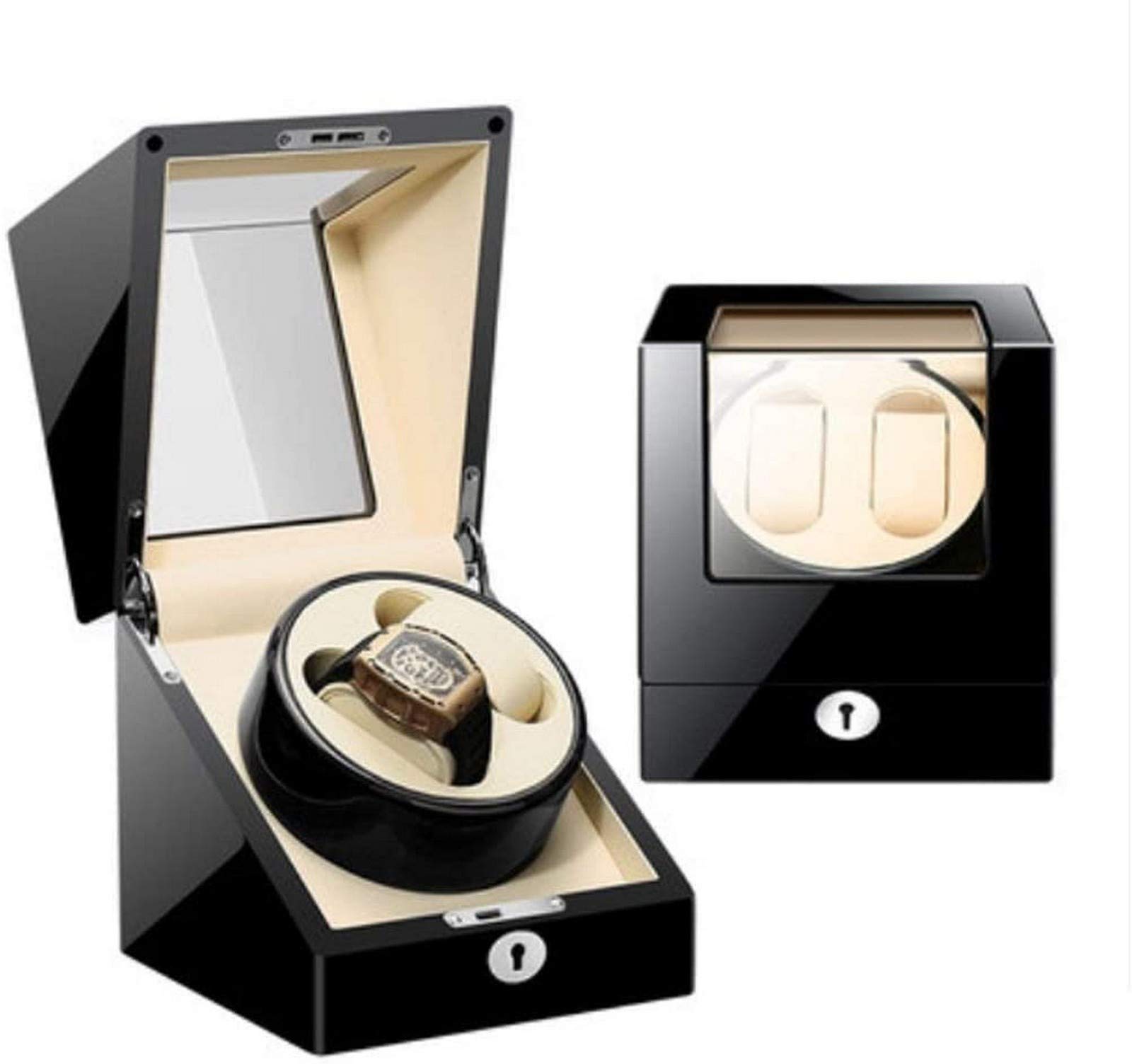 Premium GAOFQ Watch Winder for 2 Automatic Watches - Wolf Style Mechanical Watch Storage Case with Silent Motor, Perfect for Luxury Watch Collection & Nightstand Display