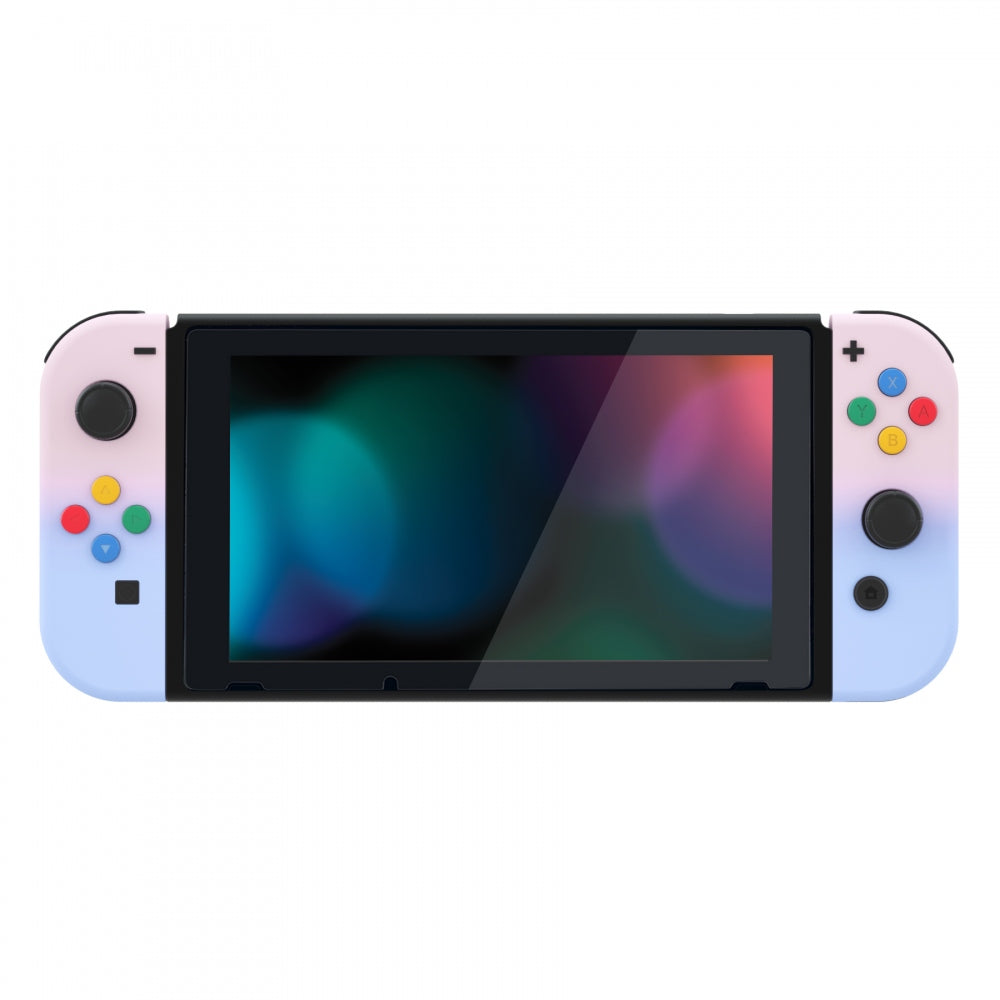 eXtremeRate Pink Violet Gradient Joycon Controller Shell with Colorful Buttons - DIY Replacement Housing for Nintendo Switch JoyCon & OLED JoyCon (Console Not Included) - Perfect for Gaming, Customization, and Repair