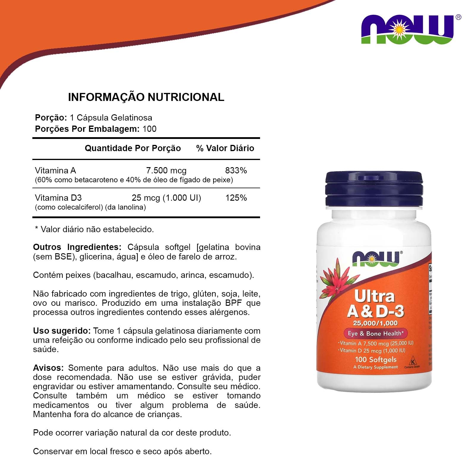 NOW Foods Ultra A & D3 Softgels - 100 Count (Pack of 3) | High Potency Vitamin A & D Supplement for Immune Support, Bone & Eye Health | Daily Wellness & Nutritional Support